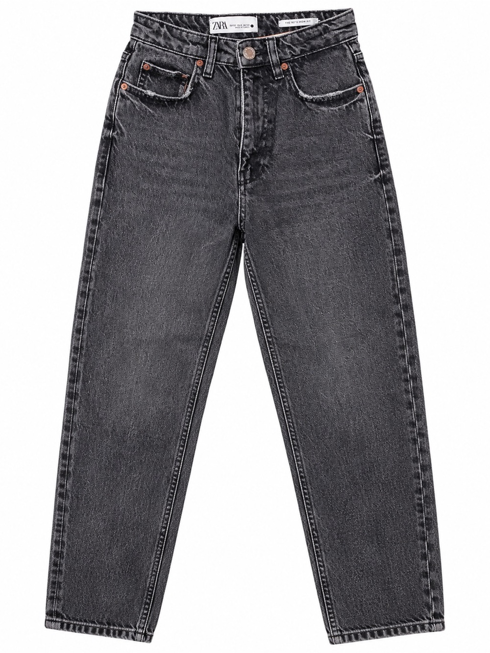 Zara The 90’s Mom Fit High Rise Jeans – Washed Black Size 0